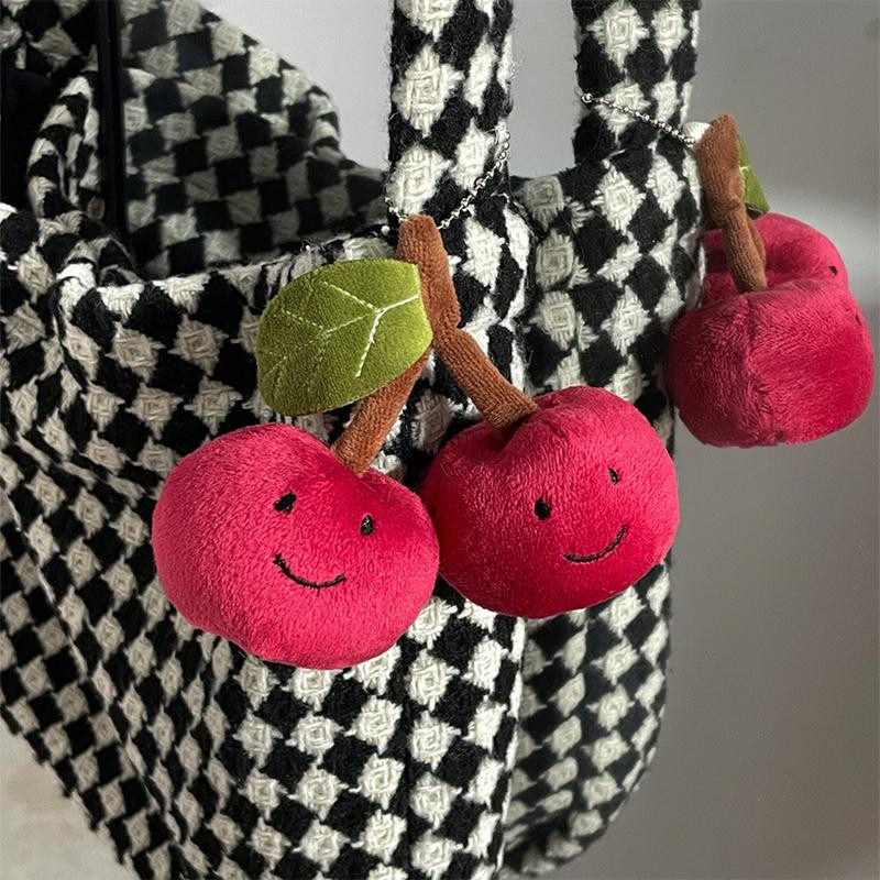 Yiran toy Kirsch-Plüsch-Schlüsselanhänger Paar-Puppe Rucksack-Anhänger - Bild 5