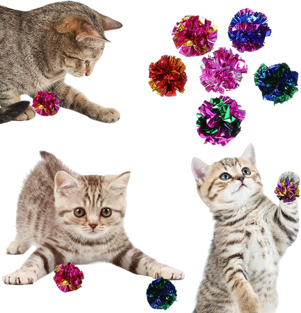 Bunte Knisterbälle für Katzen, interaktives Spielzeug, 5,5cm - Bild 1
