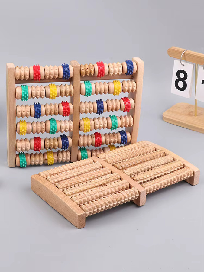 HNKMP Holz-Fußmassagegerät, Multicolor, Unisex - Bild 3