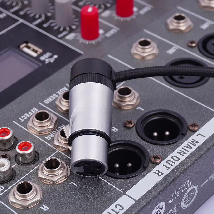 ALLOYSEED XLR-Audiostecker verstellbar 90 Grad rechtwinklig als Buchse oder Stecker für Mikrofon und DMX in Silber - Bild 2