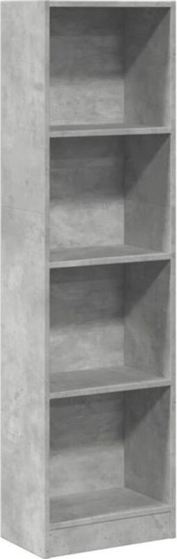 Bücherregal Vidaxl in Betongrau aus Holzwerkstoff, H x B x T: 143 x 40 x 24 cm - Bild 1