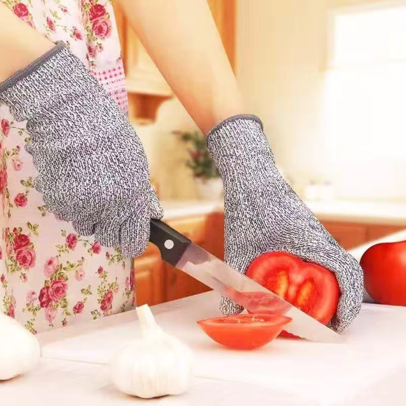 Schnittfeste Handschuhe aus HPPE in Grau mit Schutzklasse 5 für Küche, Garten und Glasarbeiten - Bild 3
