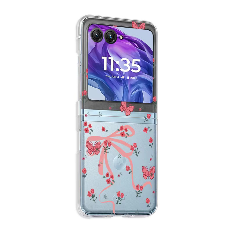 Transparente Handyhülle mit Rosen-Blumen-Design für Motorola Razr 50, Razr 40 Ultra und Razr 40 aus stoßfestem PC - Bild 5