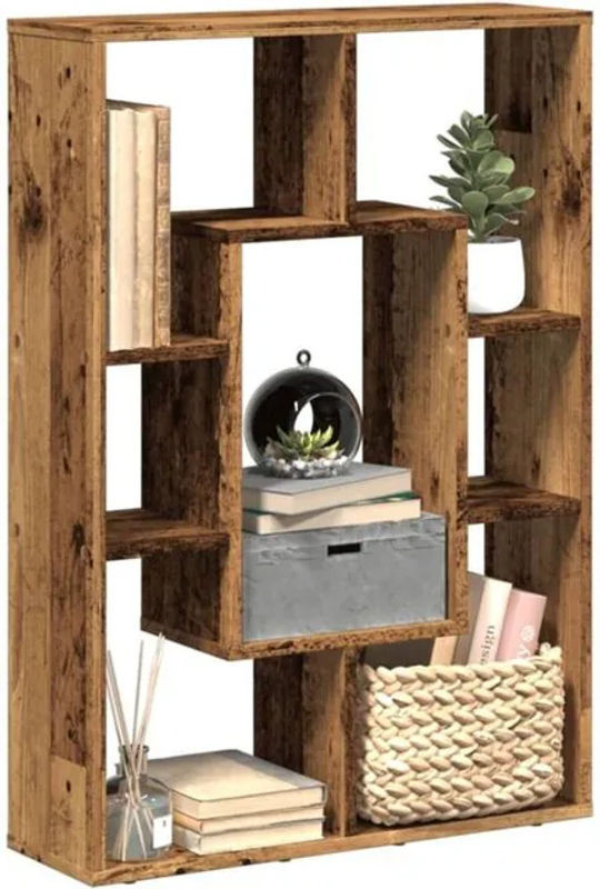 Bücherregal Vidaxl in Altholz-Optik, Braun, Modern Industrial Design, Holzwerkstoff, B/T/H: 63 x 20 x 90 cm - Bild 1