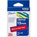 Brother TZe-435 Schriftbandkassette für P-touch, Farbe: Rot, Schriftfarbe: Weiß, Breite: 12 mm, Länge: 8 m - Bild 4