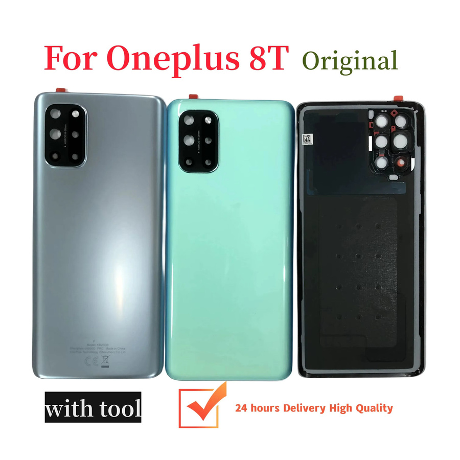 OnePlus 8T 5G Ersatzgehäuse mit Glas-Rückseite und Kameraobjektiv-Schutz in Silber oder Multicolour - Bild 1