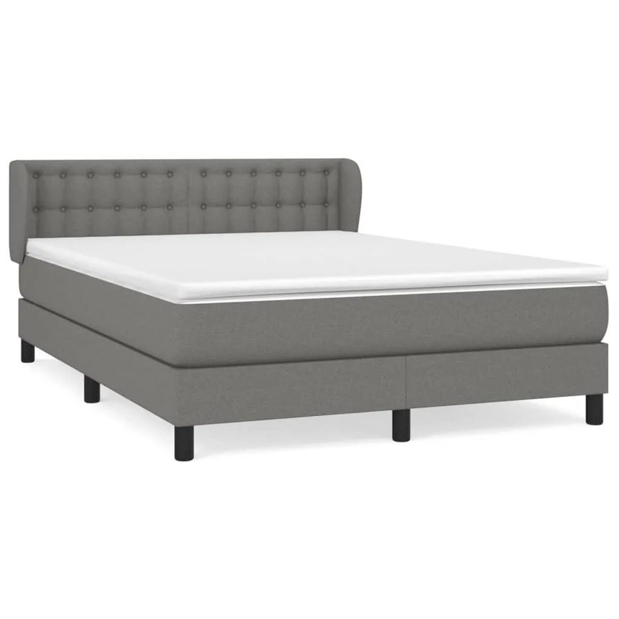 vidaXL Boxspringbett mit Matratze Hybrid-Design in Dunkelgrau, B/T: 140 x 200 cm - Bild 2