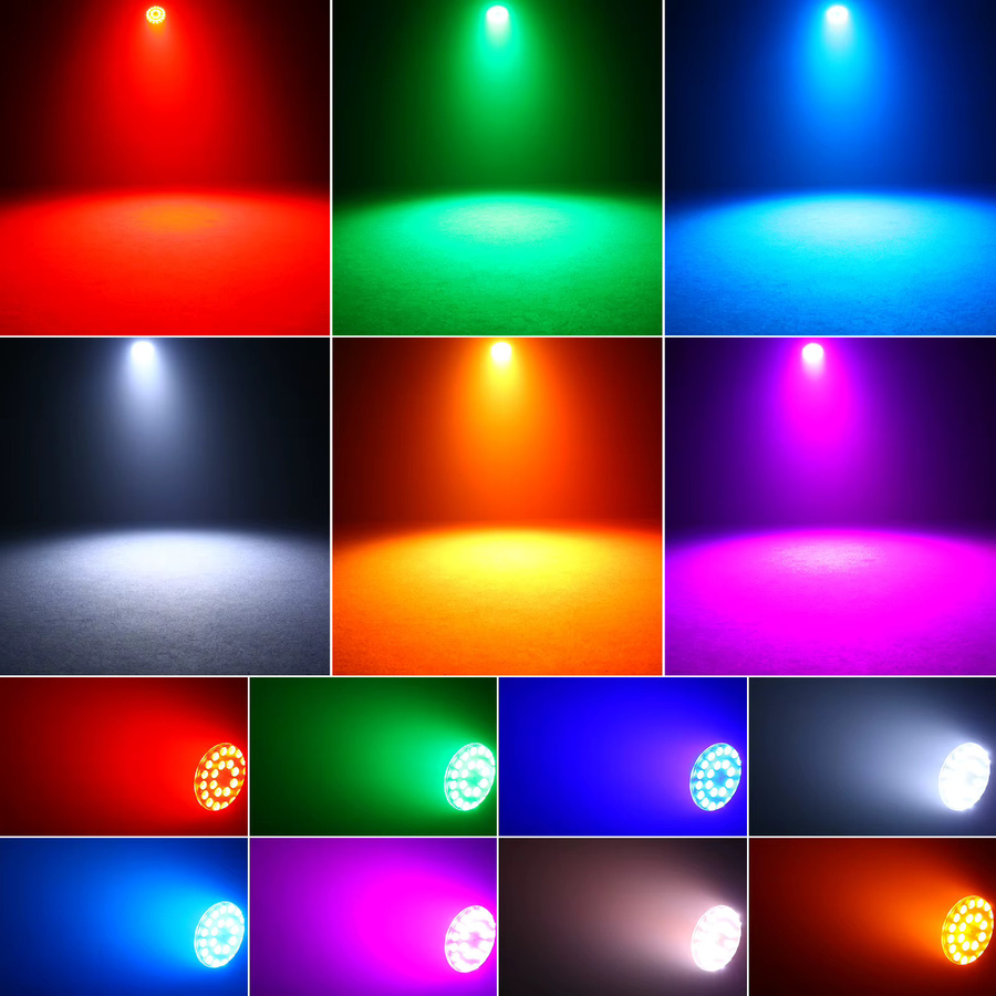 U'King 4er-Set Wasserdichte LED Par Lichter RGBWA + UV 6in1 mit DMX512 und Strobe-Effekt in Schwarz - Bild 3