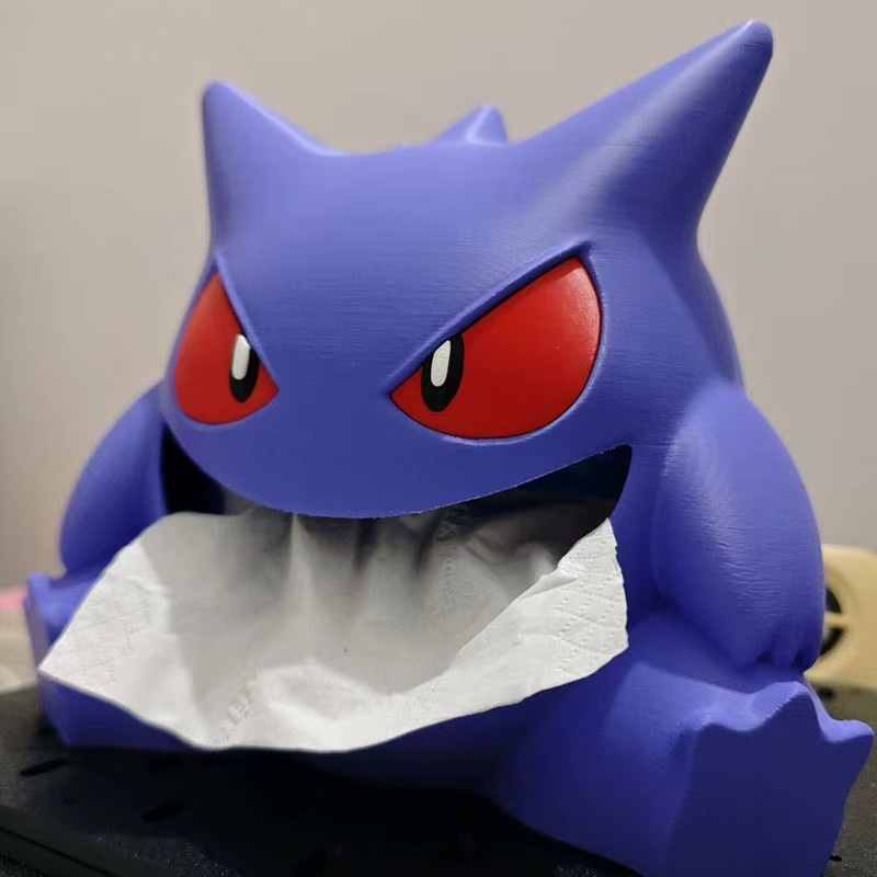Aoger Pokemon Gengar Taschentuchbox aus Kunststoff, lila, 3D Anime Design Schreibtisch-Dekoration - Bild 2