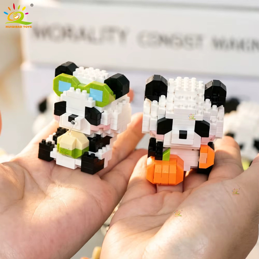 HUIQIBAO Mini Niedlicher Panda, Micro Bausteine, 3D Diamant Modell, Tiere - Bild 3
