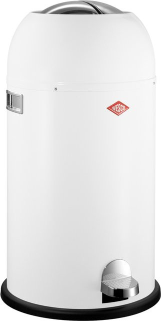 WESCO Kickmaster Abfallsammler mit Pedal aus Edelstahl in Weiß, B/T/H: 33,0 x 37,8 x 69,0 cm - Bild 1