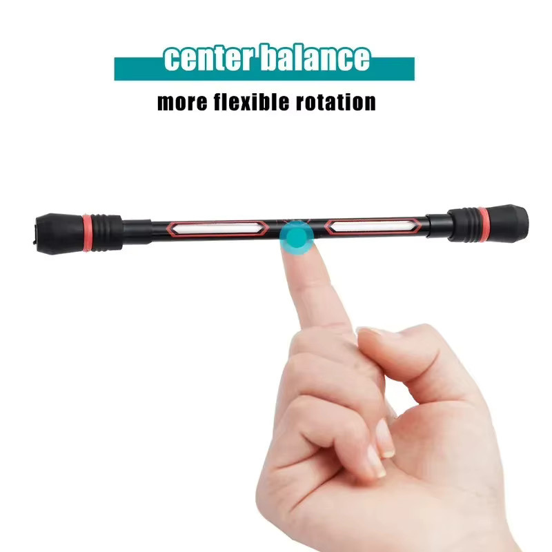 Antistress Drehstift als Fidget Spinner Kugelschreiber aus Metall in Rot für Erwachsene und Kinder - Bild 3