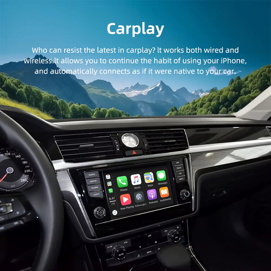 AUTOABC Drahtloser CarPlay und Android Auto Decoder für VW Volkswagen Skoda Octavia A5 Golf7 Polo Passat B8 MIB MIB2 mit Bluetooth und Navigation - Bild 3