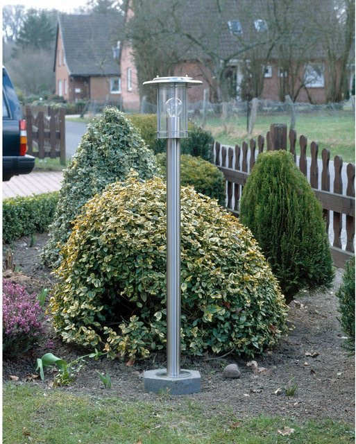 Brilliant Außenstandleuchte York Edelstahl Silber IP44 E27 Höhe: 80,5 cm - Bild 1