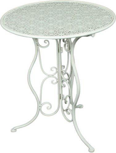 GARDEN PLEASURE Gartentisch LASCAR aus Eisen in Weiss, Durchmesser: 60 cm, Höhe: 70 cm - Bild 1