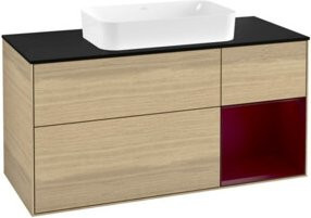 V&B Waschtischunterschrank Finion in Eiche Oak und Beige, Breite: 120 cm, Tiefe: 50,1 cm, Höhe: 50,1 cm - Bild 1