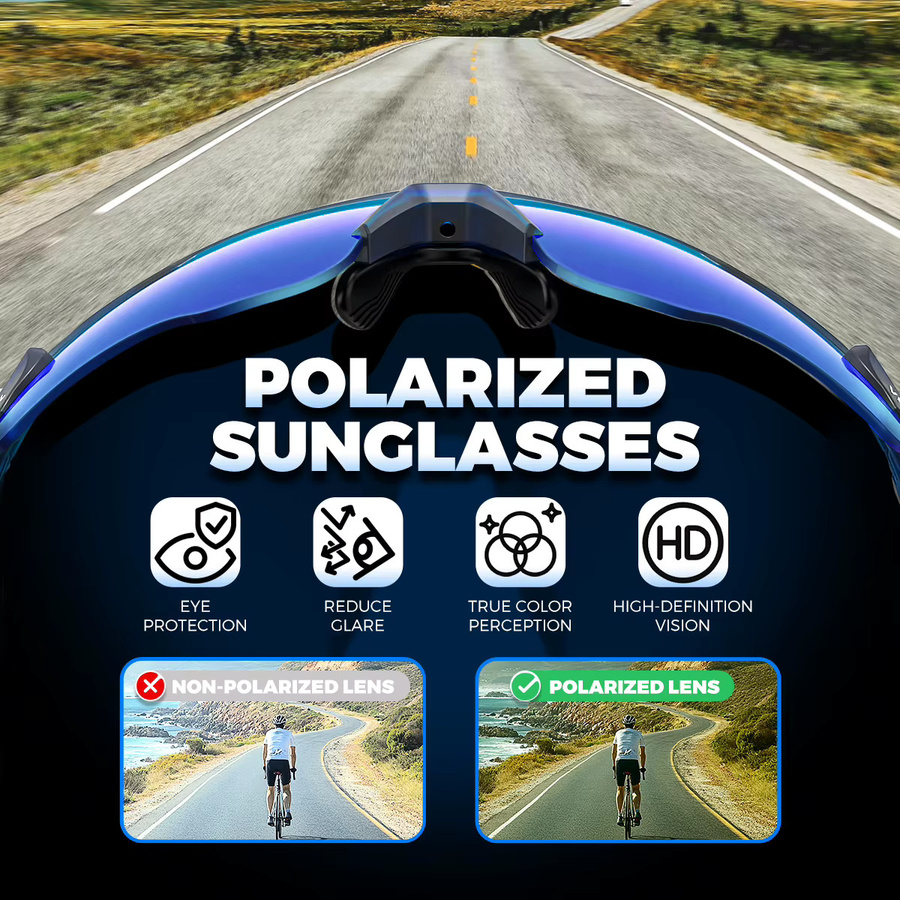 VICTGOAL Sportsonnenbrille, polarisiert, Vollrand, Unisex, weiß, schwarz - Bild 3