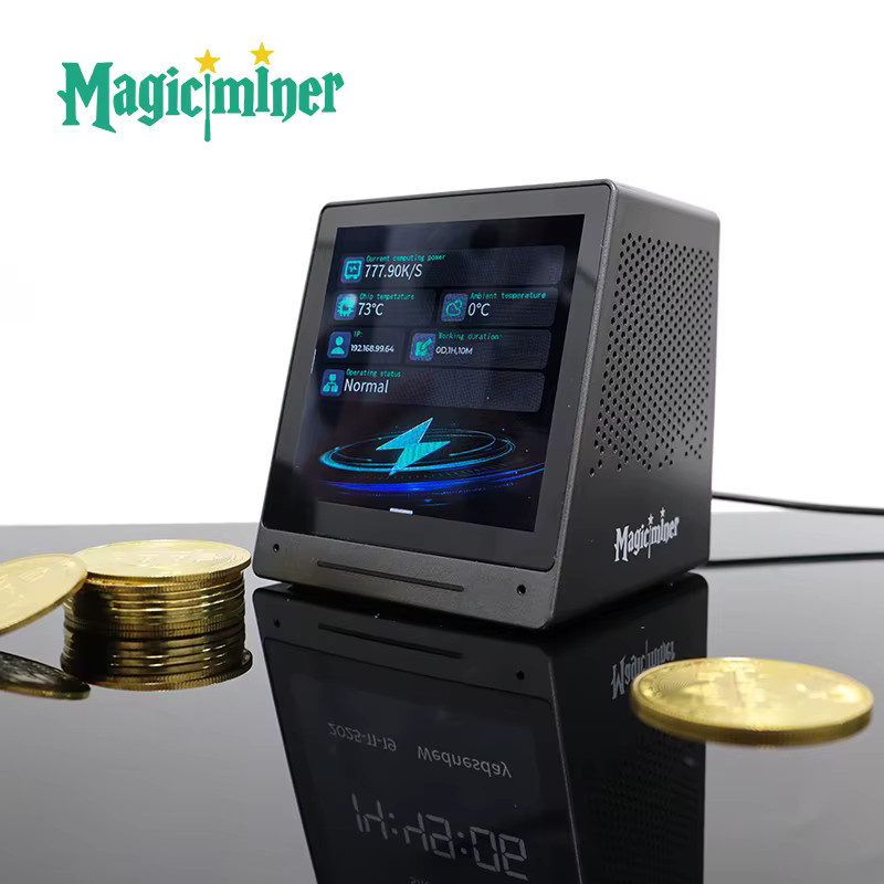 Magic Miner MO01 Smart Bitcoin Miner 770KH/s 17W Krypto-Miner in Schwarz mit Marktdisplay, Bluetooth-Lautsprecher und 3-in-1 kabellosem Ladegerät - Bild 2