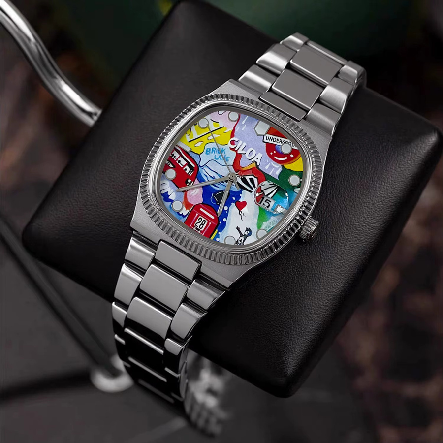 CILOA Armbanduhr Edelstahl, Silber, Eckig, Quarz, Herren - Bild 2