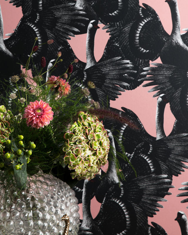 Studio Lisa Bengtsson Tapete Swan Lake in Pink und Grau mit Tiermotiv im skandinavischen Design - Bild 3