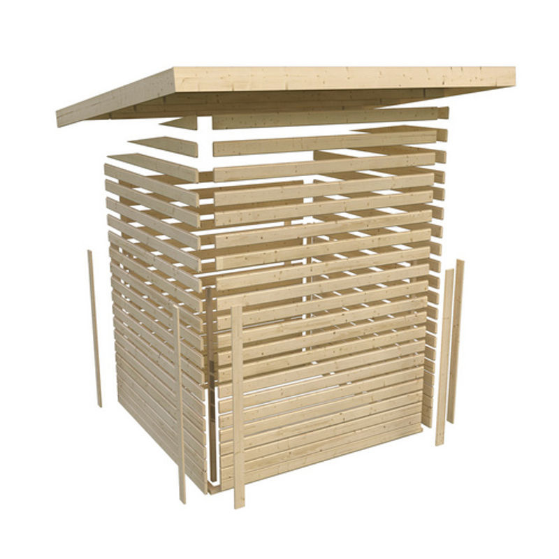 KARIBU Gartenhaus Kerko 3 aus Holz in Beige, B/H/T: 462 x 211 x 217 cm - Bild 2