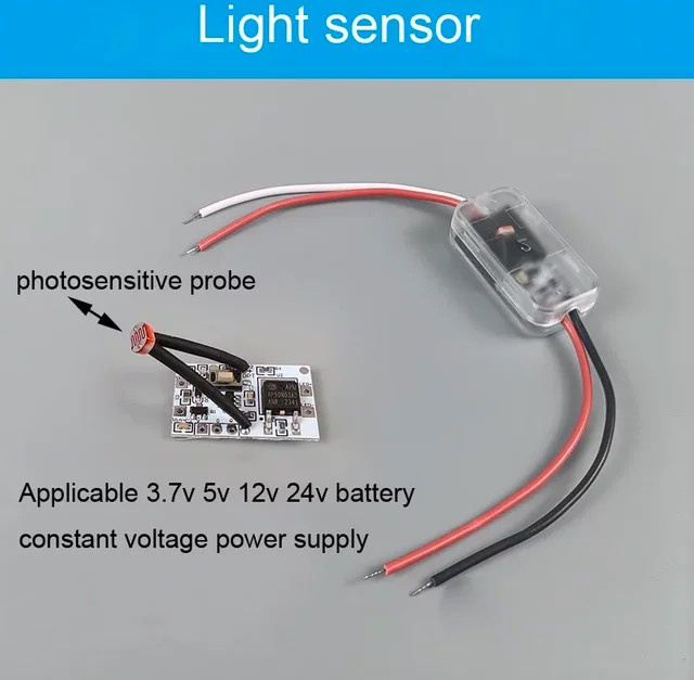 IKSLED Intelligenter Fotozellen-Lichtschalter mit Dual-Modus Tag-EIN/Nacht-EIN, wasserdichte Sensorsonde für Innen- und Außenbeleuchtung, 5 A, Batteriebetrieben - Bild 1
