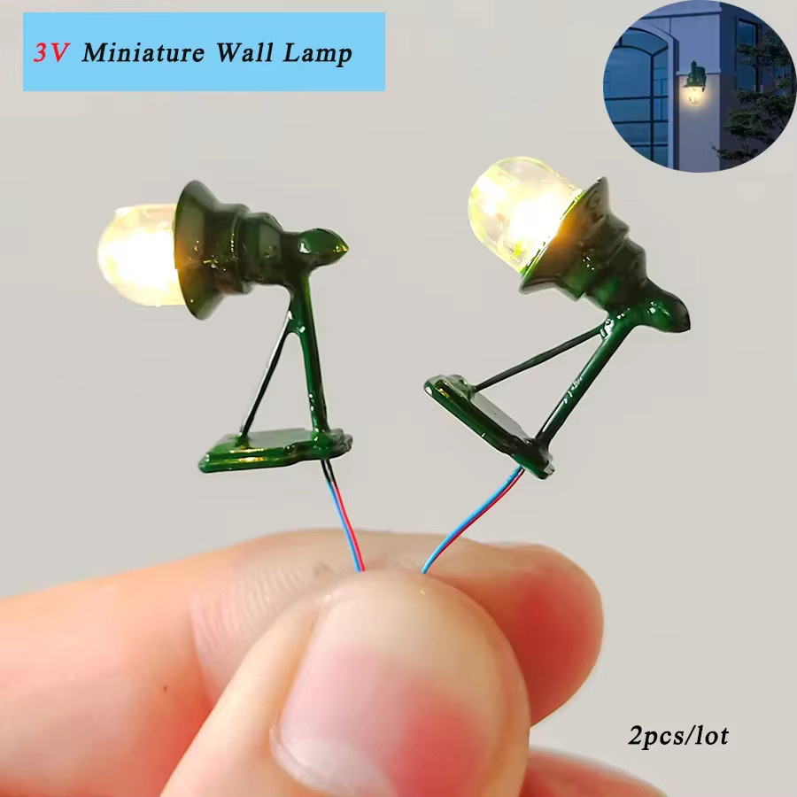 Ho Scale Miniatur-Wandleuchte, Modellbeleuchtung, 1:87, 2-teiliges Set - Bild 3