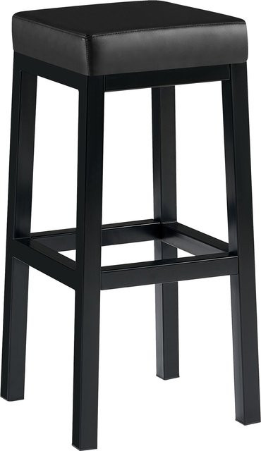 CLP Barhocker Taylor gepolsterter Barstuhl mit Sitzhöhe 83 cm aus Kunstleder oder Stoff und schwarzem Metallgestell - Bild 1