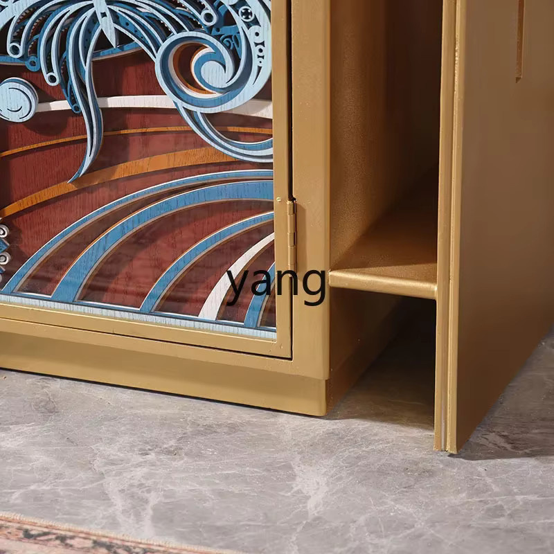 LTT Mittelalterlicher Seitenschrank aus Holz mit floraler Schnitzerei und mattem Finish für Wohnzimmer oder Flur - Bild 3