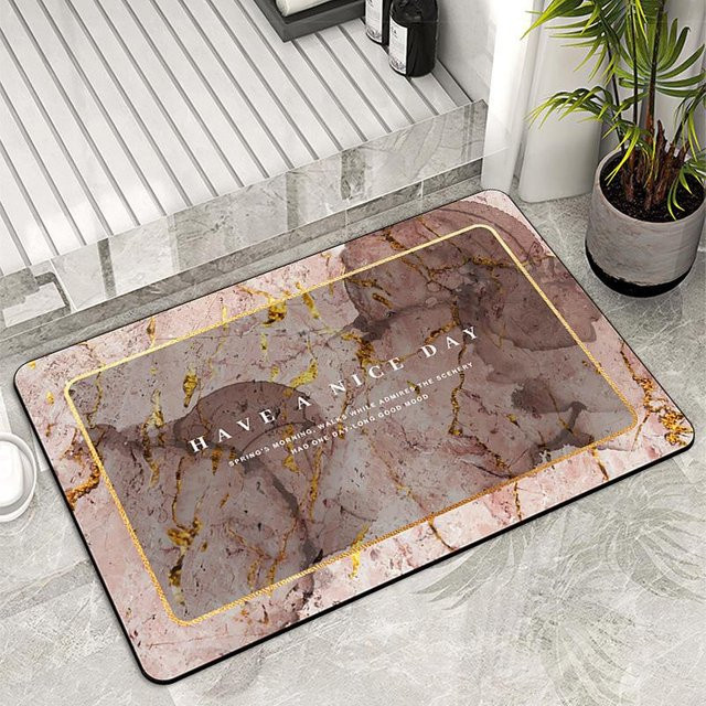 Saugfähige Bodenmatte Yiran Furniture in Marmor-Optik, rutschfest und waschbar, B/B: 50 x 80 cm, Mehrfarbig - Bild 1