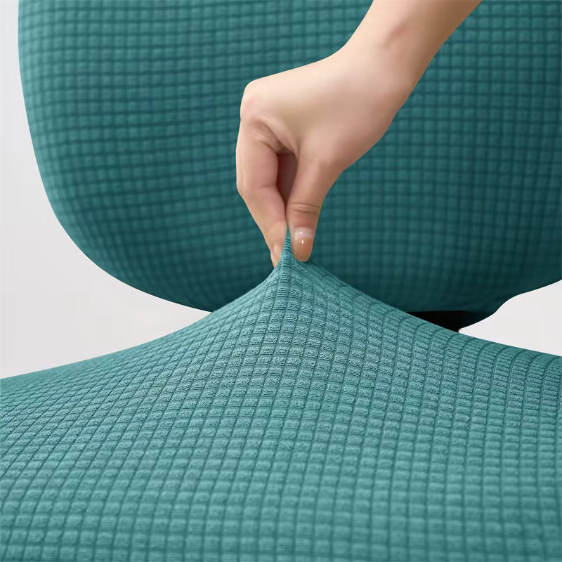 2er-Set Yupartex Polarfleece Stuhlbezüge aus Stretch-Material für Büro- und Gaming-Stühle, Farbe: Türkis - Bild 3