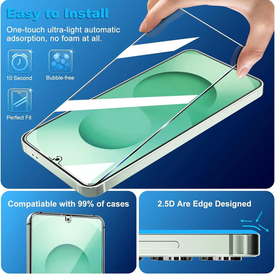 3er-Pack CHANHOWGP Displayschutzglas für Samsung Galaxy S26 S25 S24 S23 S22 S21 S20 FE Note20 5G, gehärtetes Glas mit Fingerabdruck-Entsperrung, transparent - Bild 6