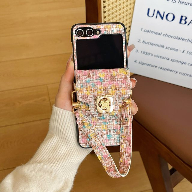 Handtaschen-Handyhülle für Samsung Galaxy Z Flip 6 5G 5 4 3 mit Kartenhalter und Brieftasche in Multicolour - Bild 1