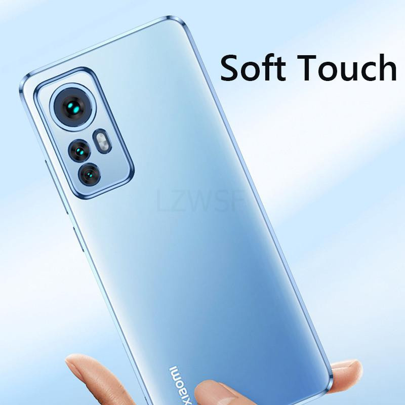 Transparente Handyhülle für Xiaomi 12 Pro, 12X, 13 Lite, 13T, 12T Pro und Redmi 12 mit galvanisierter weicher Rückseite - Bild 1