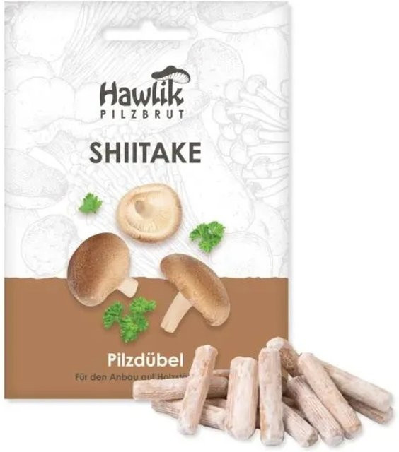 Hawlik Pilzbrut Shiitake Myzel Dübelbrut für die Pilzzucht im Garten auf Holzstämmen - Bild 1