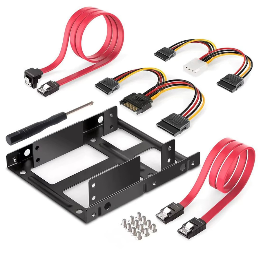 Deepartner Dual-Bay Metalladapter-Set für 2,5 Zoll und 3,5 Zoll externe Festplatten und SSDs, Schwarz - Bild 2