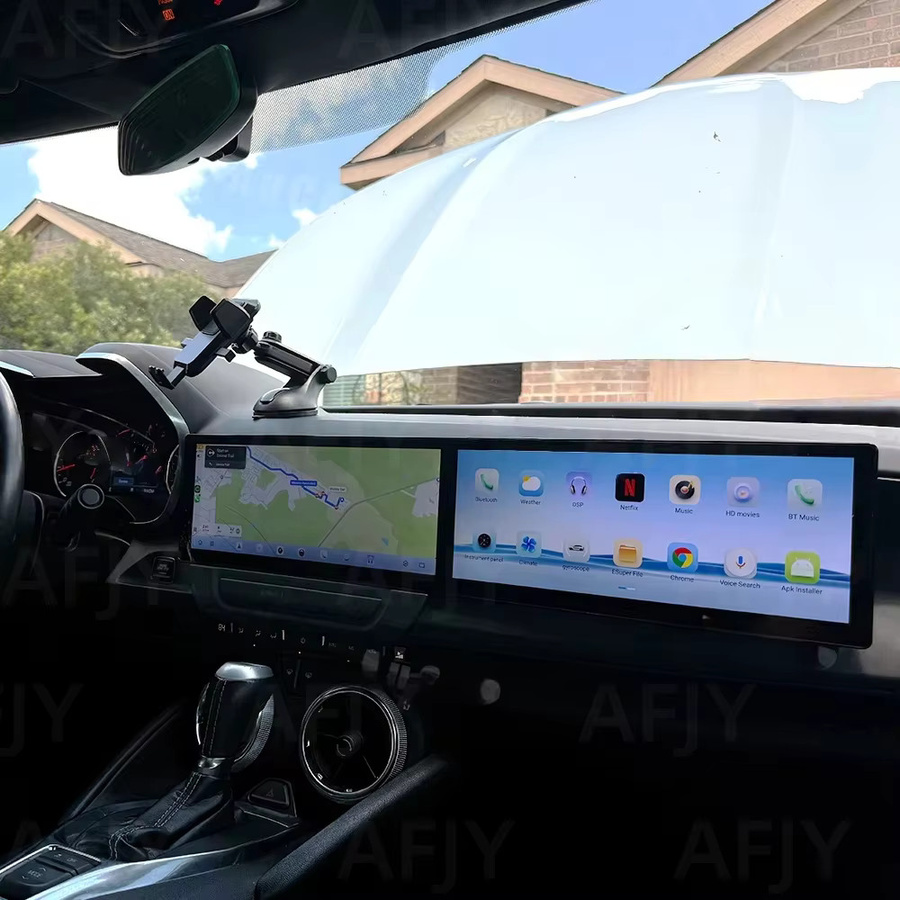 YANFU Dual Bildschirm Multimedia Player für Chevrolet Camaro 2016 - 2025 mit 12,3 Zoll Display, Android 13,0, Carplay, GPS Navigation und Stereo Kopf Einheit in Schwarz - Bild 3
