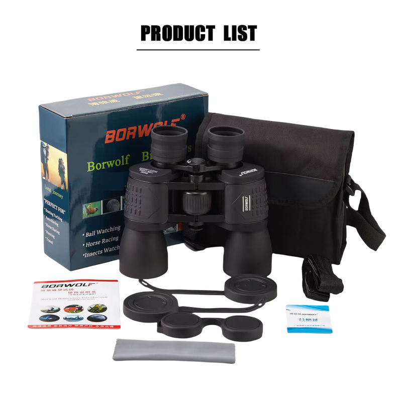 BORWOLF 10x50 HD Professionelles Zoom-Fernglas mit 26mm großem Okular in Schwarz - Bild 6