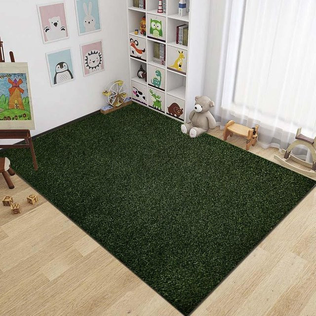 UQIDEHOME Fußballfeld Teppich in Grün für Kinderzimmer und Wohnzimmer, B/T: 220 x 150 cm - Bild 1