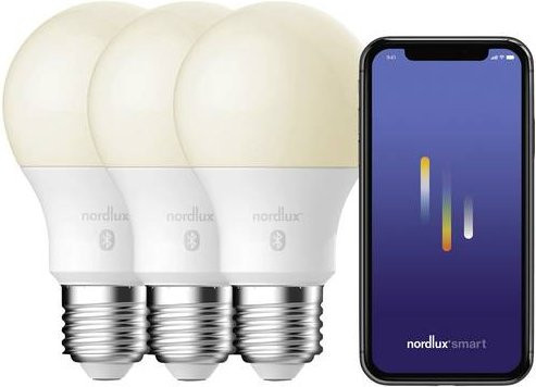 Nordlux LED Leuchtmittel E27 Set 3 Stück, dimmbar, CCT Warmweiß bis Kaltweiß, Glühlampenform A60, 7,00 W, Weiß - Bild 1