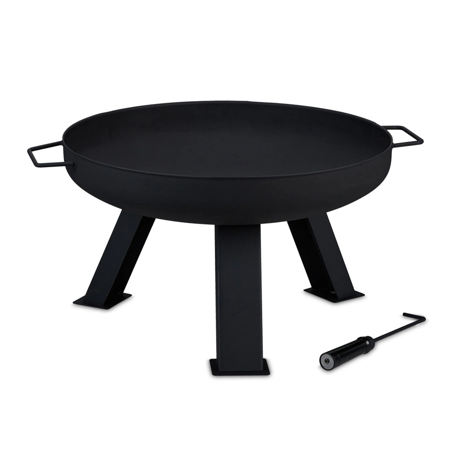 Relaxdays Feuerschale aus Stahl in Schwarz mit Schürhaken, Durchmesser: 60 cm, Gewicht: 10,5 kg - Bild 2