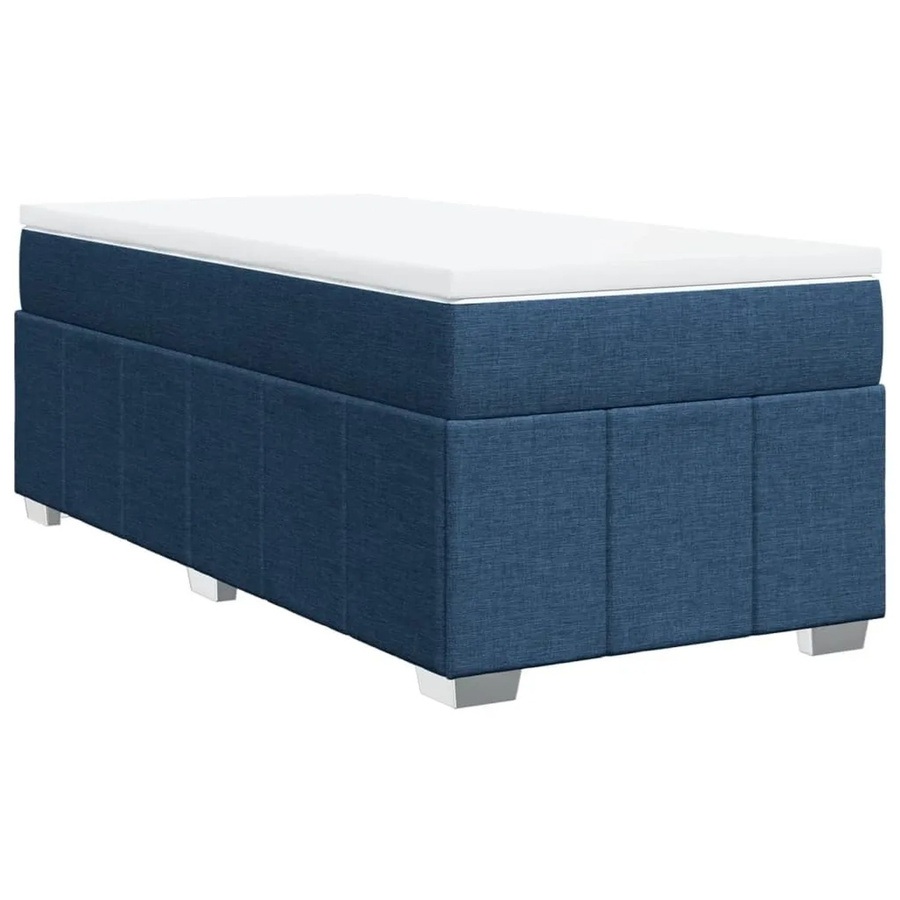 vidaXL Boxspringbett Hybrid mit Matratze und Taschenfederkern in Blau, B/L: 80 x 200 cm - Bild 2