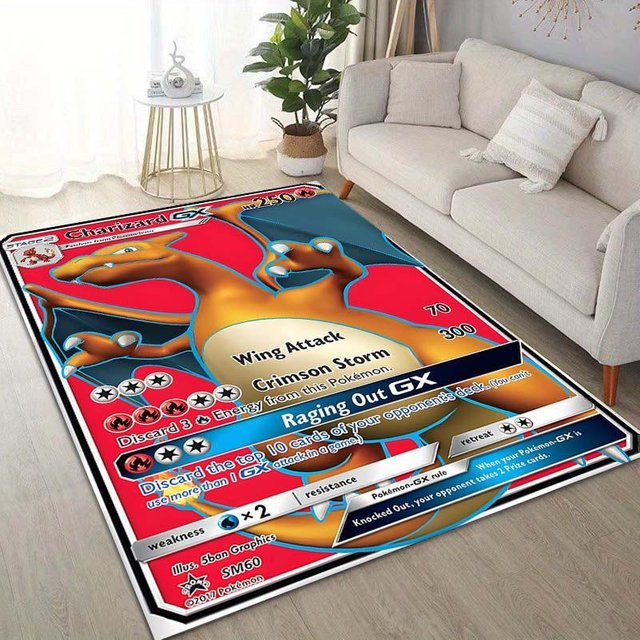 Glurak Pokémon Karten Druck Teppich von JGJG, Mehrfarbig, B/B: 80 x 140 cm - Bild 1