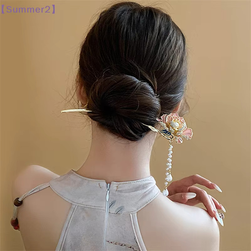 Xia2 Haarstab, Perle, Gold, Vintage - Bild 3