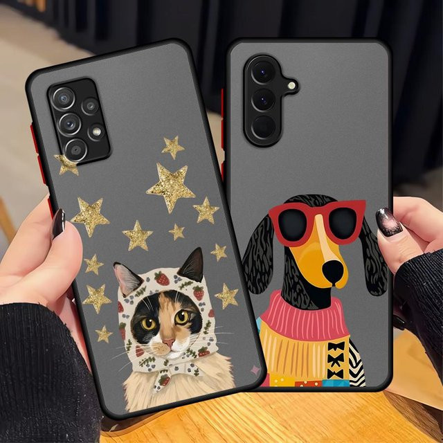 Handyhülle mit Cartoon-Katzen und Hunden für Samsung Galaxy A-Serie (A14, A15, A16, A17, A23, A33, A34, A35, A36, A52, A52S, A53, A54, A55, A56, A72, A73) - Bild 1