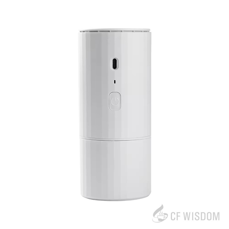 CF WISDOM Elektrische Keramik-Kaffeemühle in Weiß mit 30 g Bohnen-Aufbewahrung für Espresso und Reisen - Bild 4
