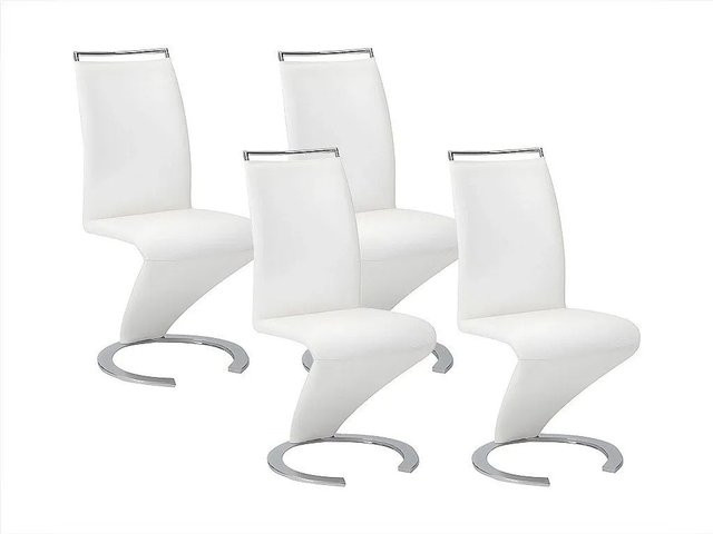 Vente-unique Stuhl Twizy in Weiß mit Kunstleder und Metallgestell, Höhe: 61 cm - Bild 1