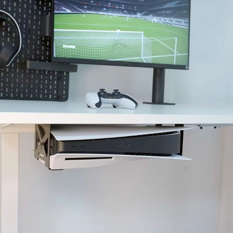 Metall Spielkonsole Organizer Aufbewahrungshalter für PS5 in Schwarz - Bild 1
