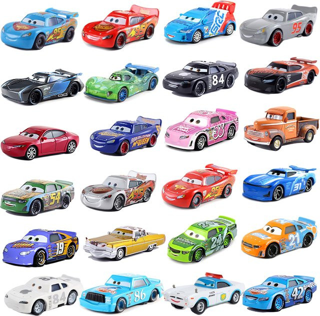 TAKARA TOMY Disney Cars Lightning McQueen Jackson Storm Carla Veloso, Druckguss-Automodelle, 1:55, Metall - Bild 1