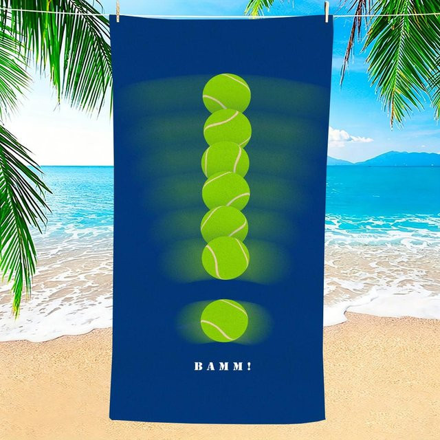 JMG Household Supplies Tennis US Open Mikrofaser Strandhandtuch, blau, B/H: 150 x 75 cm - Bild 1